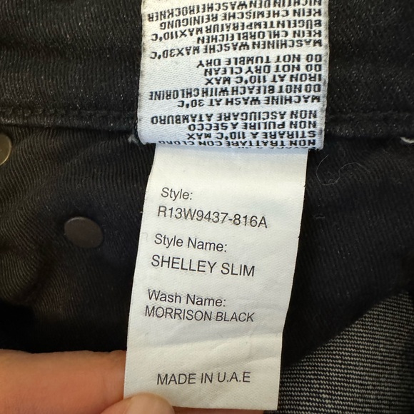 R13 Shelley Slim Morrison Black Jeans 26 - Picture 10 of 13